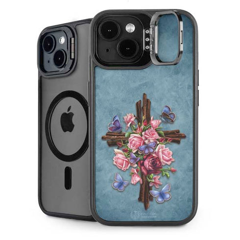 Flower Cross by Brigid Ashwood iPhone 15 Kickstand Case